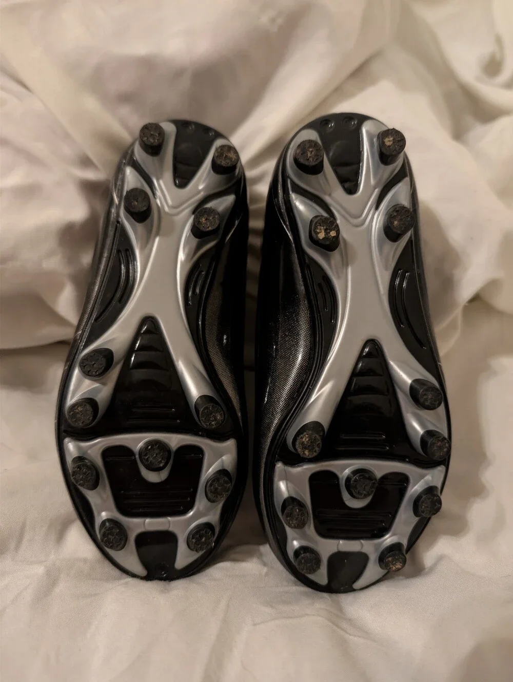 Carter's Kids Black and Silver Slip-On Cleats